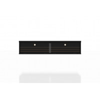 Manhattan Comfort 225BMC8 Liberty 42.28 Mid-Century Modern Floating Office Desk with 2 Shelves in Black